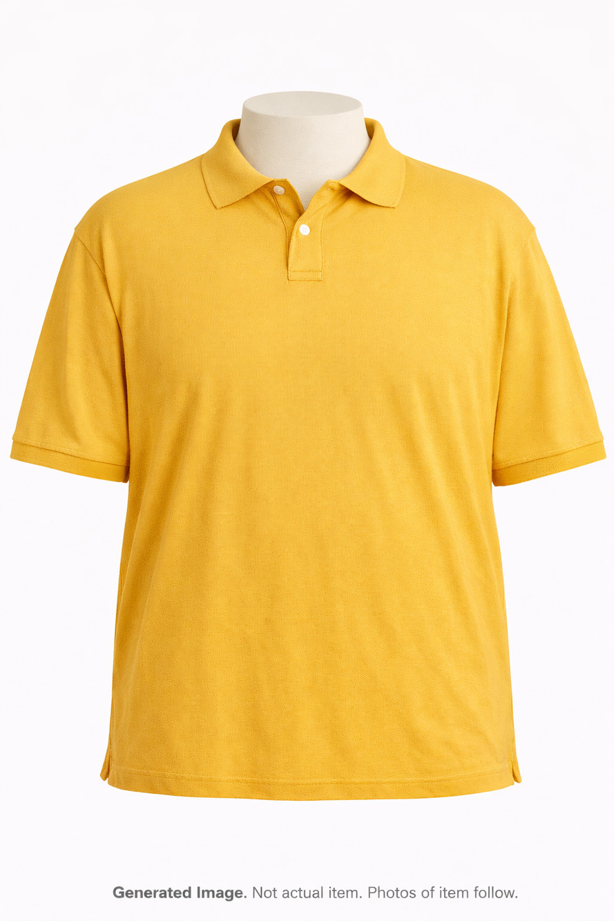 Scandia Woods Yellow Cotton Polo Shirt Classic Casual Golf Weekend Mens 6XL Big